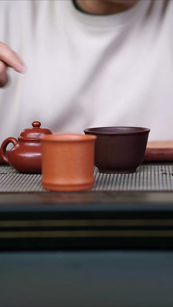 茶壶紫砂五彩降竹节杯150cc