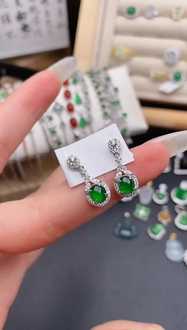 银S925镶嵌戒指翡翠0