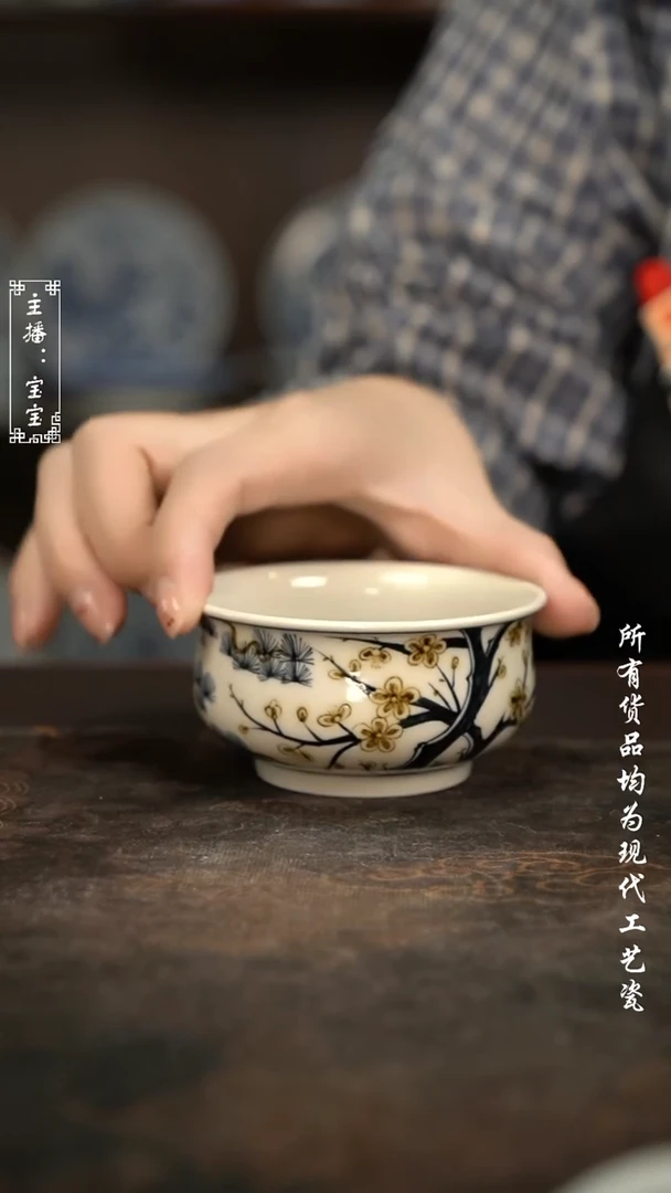 微瑕 福利手绘现代高温瓷   矮炉士