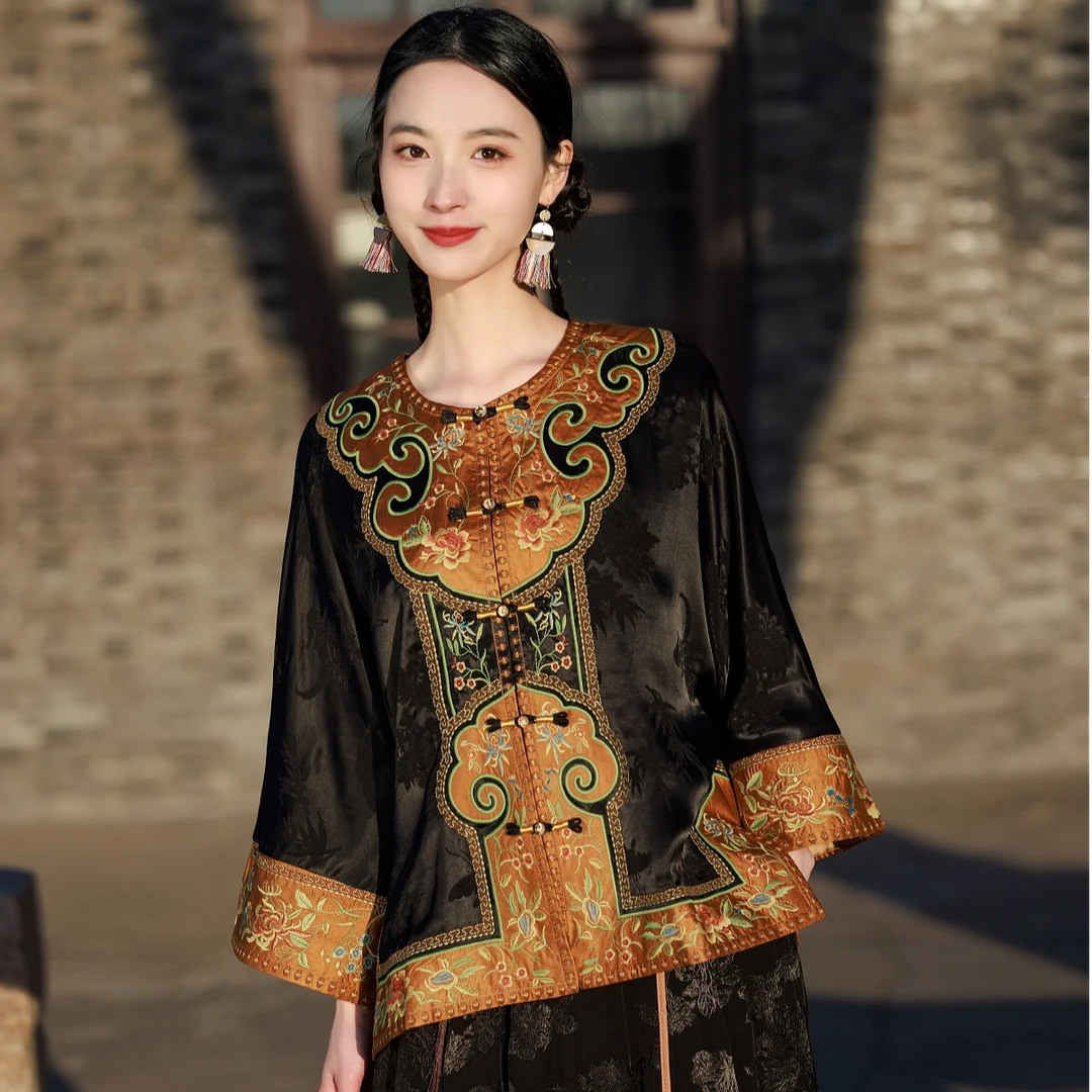 [WYZAKING]【阙金暮月】新中式重工刺绣复古绣花盘扣上衣外套