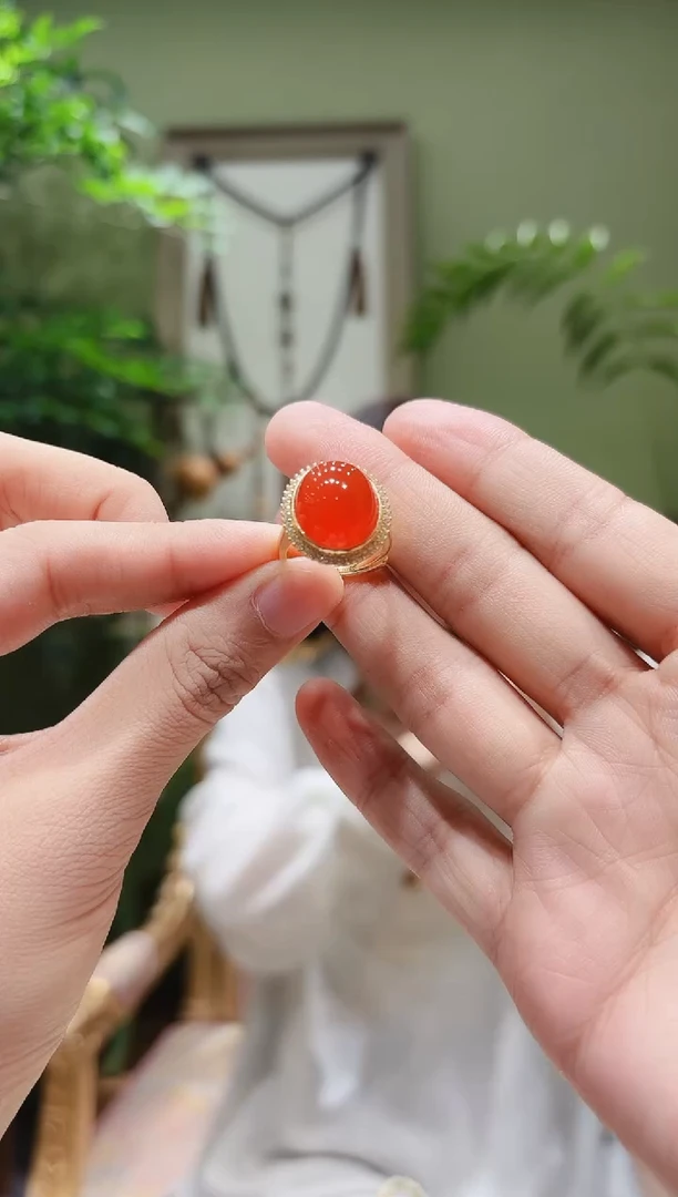 未镶嵌戒指南红玛瑙南红戒指Z多样性发货