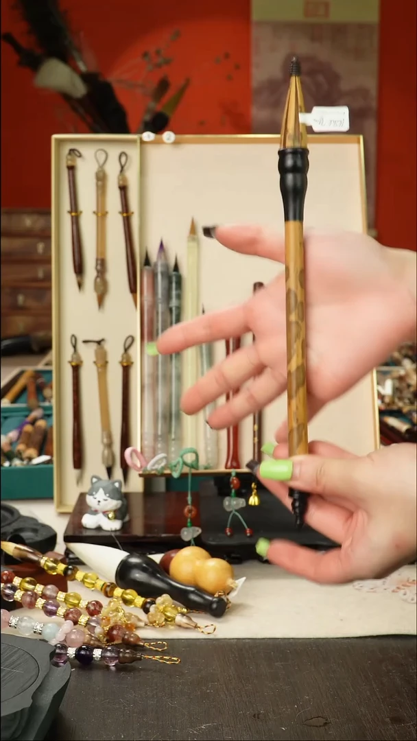 48号孤品高货毛笔链接 清水试笔 蘸墨不退