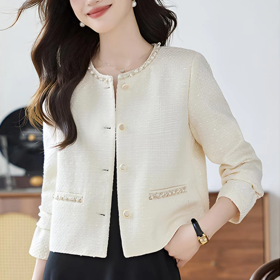 短外套小香风春秋气质小个子长袖洋气短款秋季显瘦时尚休闲#0If