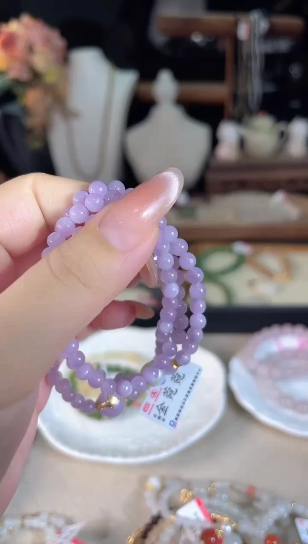 手串锂辉石银S925镶嵌多样性发货其一