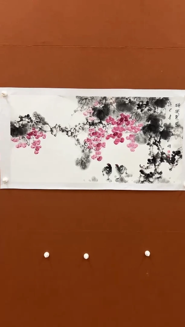国画童建明三尺整张花鸟