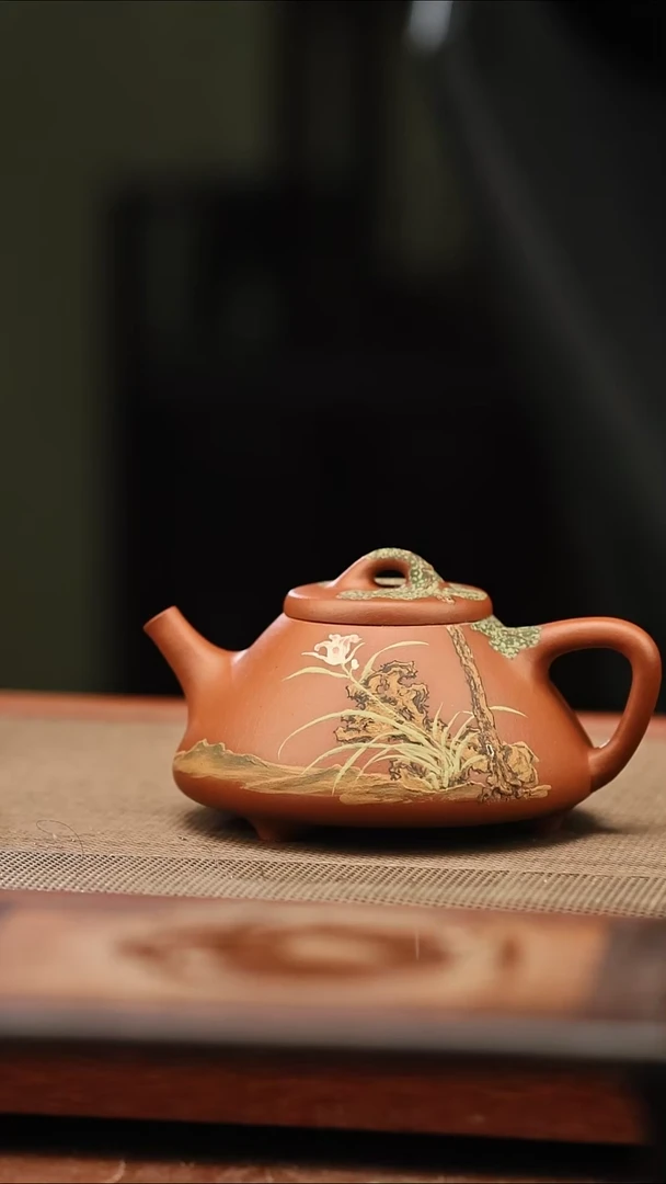 茶壶紫砂兰花 子冶石瓢 170毫升