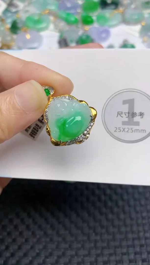颈饰未镶嵌翡翠天然缅甸A货翡翠百元以上9元证书费自理