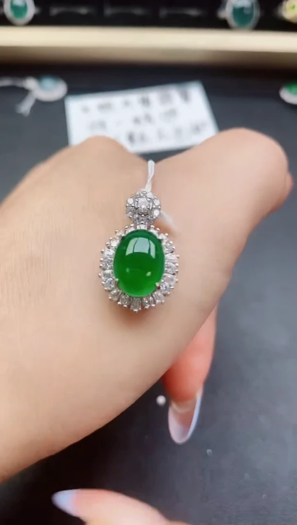 翡翠银S925镶嵌吊坠(赠链)131