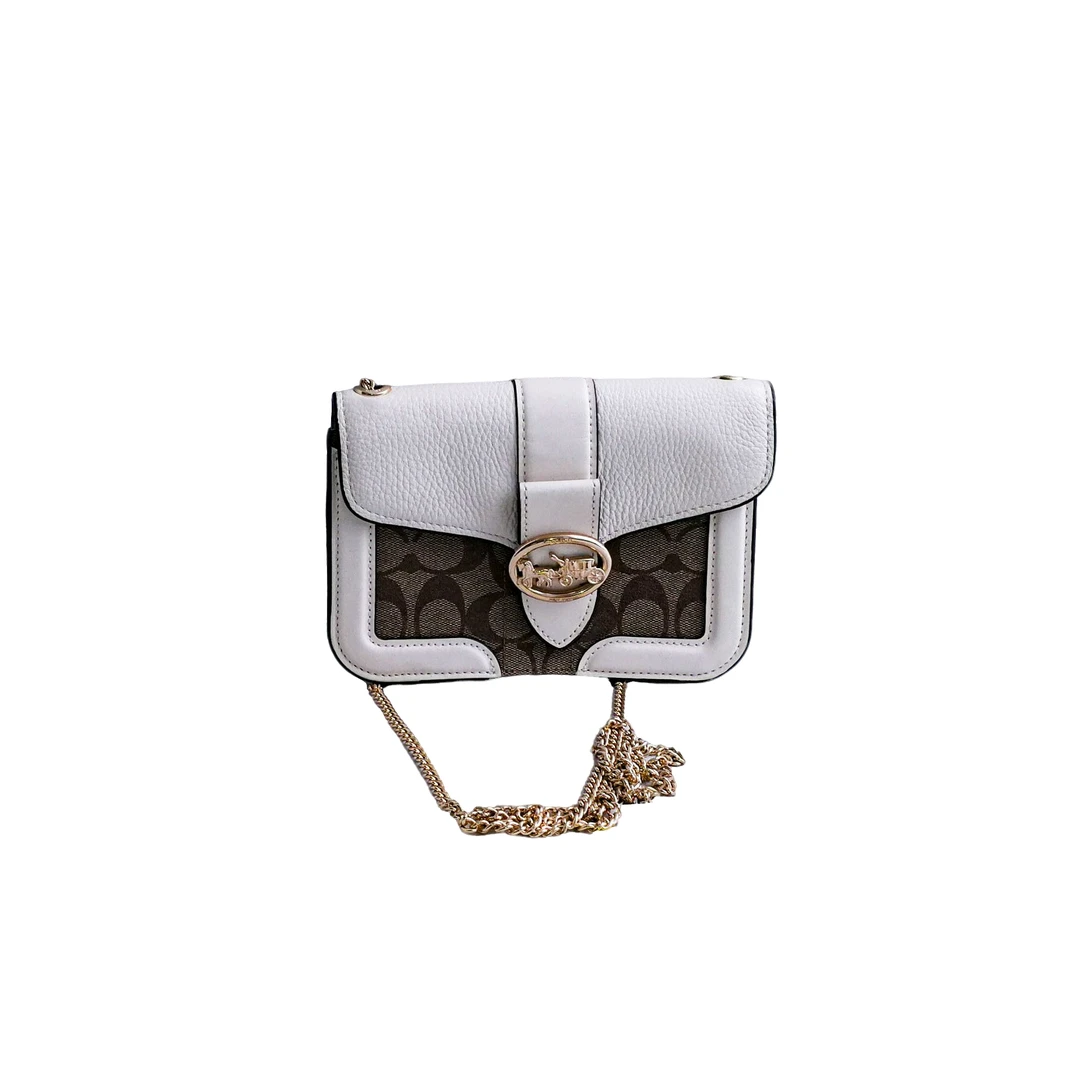 95新 COACH/蔻驰 coach 白色马车标单肩包 030649