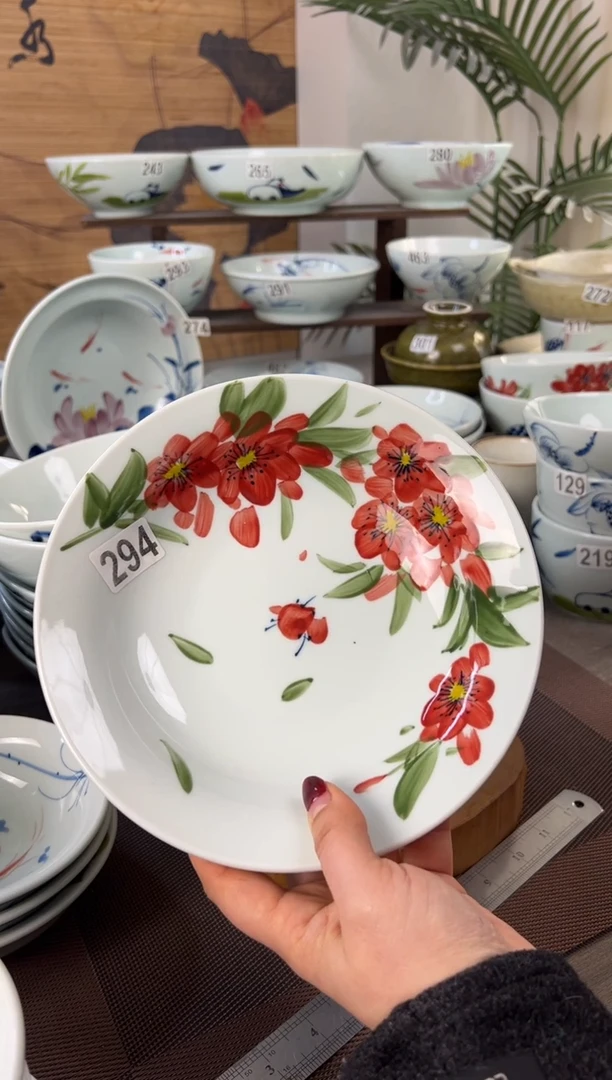 明舟大暇手绘8寸明式古碗（随机图案单只装）