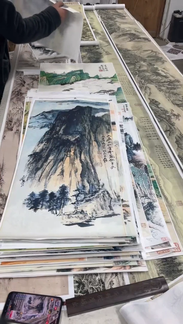 17张大千山水 微喷复刻