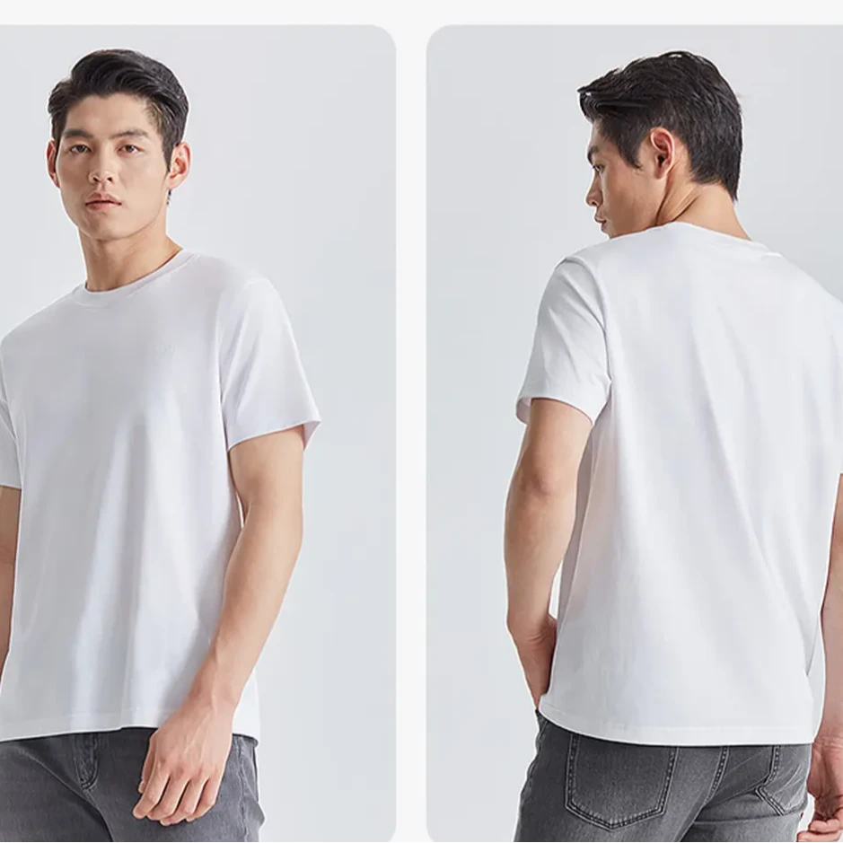 利郎【简约百搭】男士门店在售透气亲肤舒适短袖速干圆领半袖T恤
