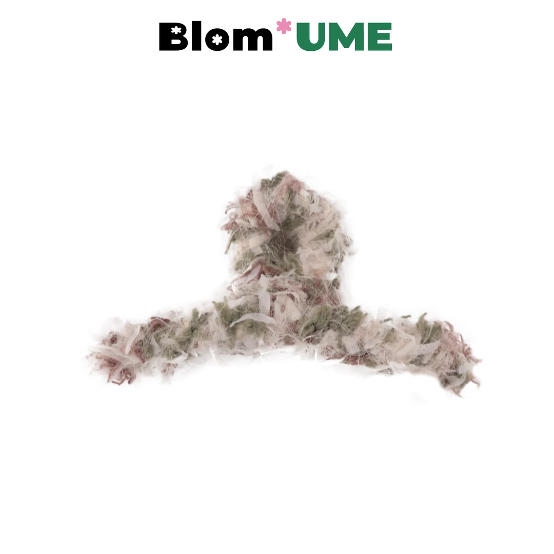 Blom UME [时光花园] 秋冬复古森系毛线毛绒绒抓夹百搭气质抓夹