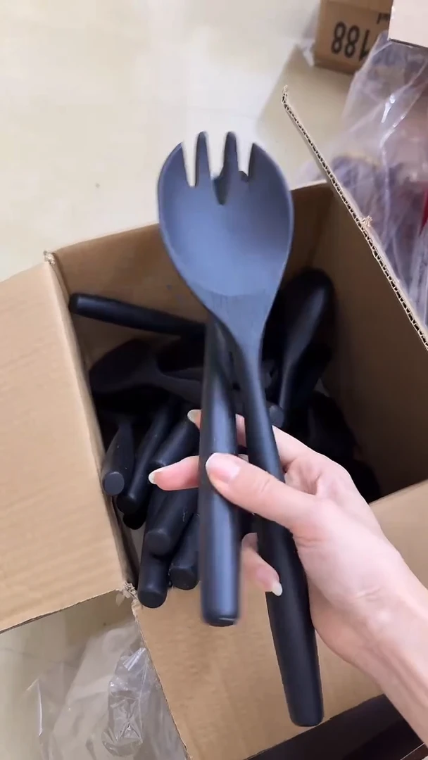 沙拉勺不退不换黑色实木2个