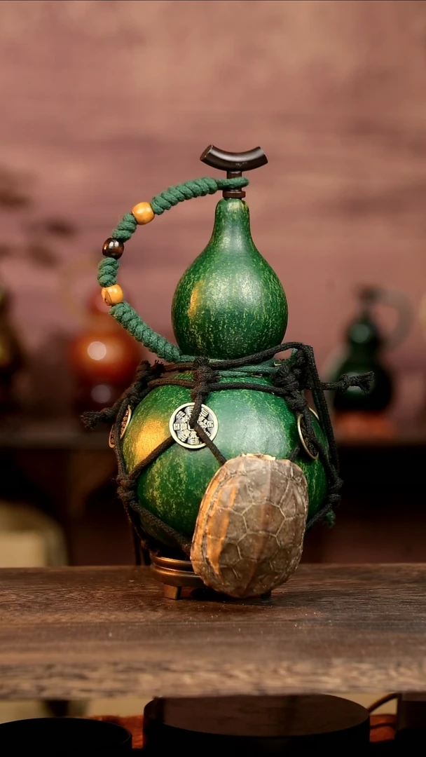 774号龟甲网兜 800ml 大漆葫芦水壶/酒壶 一物一拍 送小葫芦