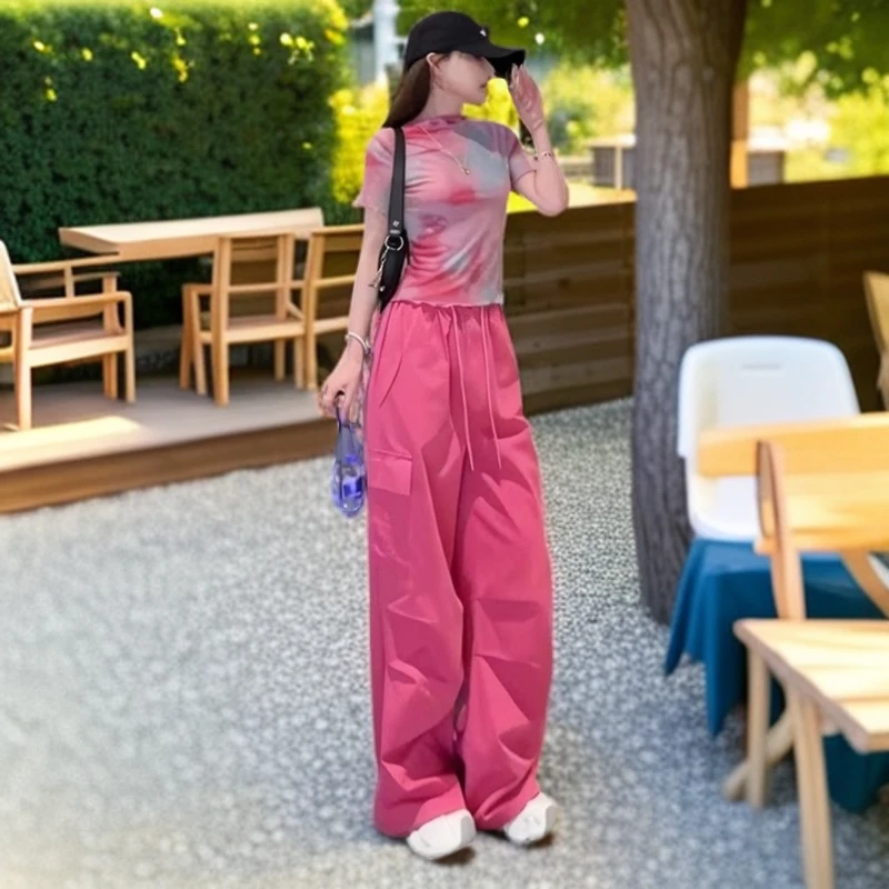 多巴胺网红炸街女夏季减龄时尚休闲运动套装女装2025新款爆款网红