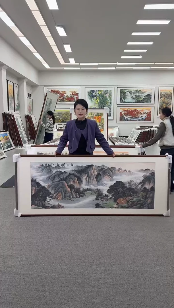 国画手绘  219*88  江山揽胜