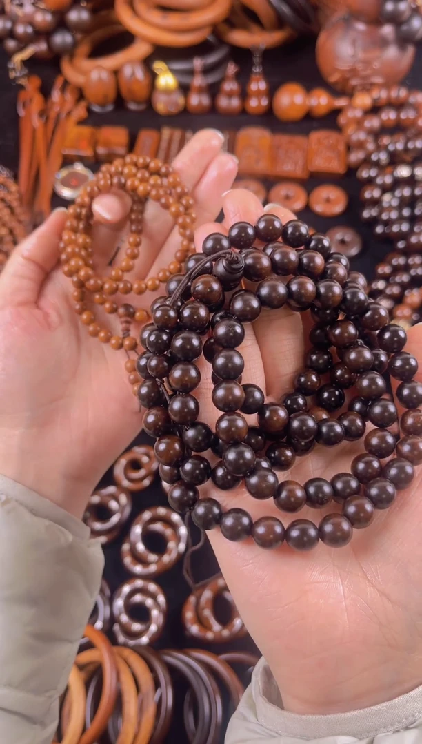 枣木我***了雷击枣木玉化108卡1.0手串