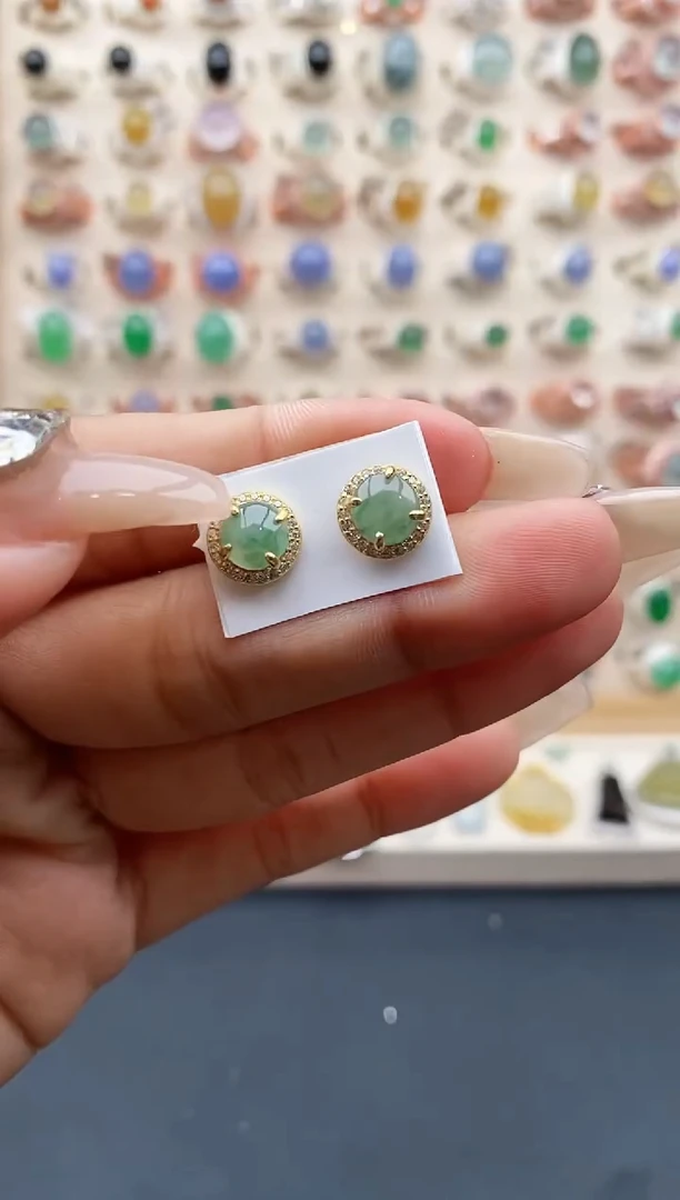 【闪购商品】翡翠戒指银S925镶嵌缅甸天然A货翡翠222  6+