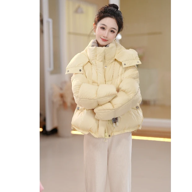 苏醒的乐园2025年冬季新款休闲面包款90白鸭绒羽绒服SXYRF25119