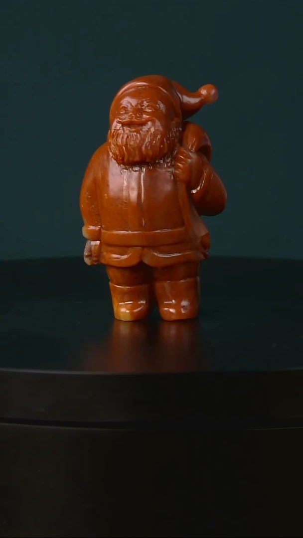 老挝石圣诞老人摆件2.3*3.2*5.4