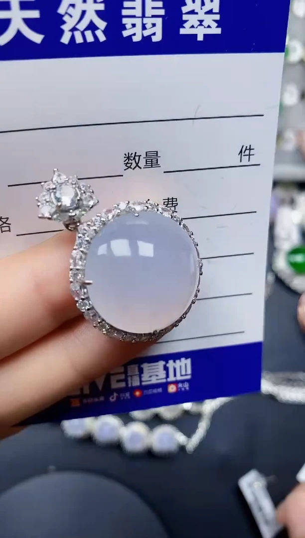 翡翠银S925镶嵌颈饰0080