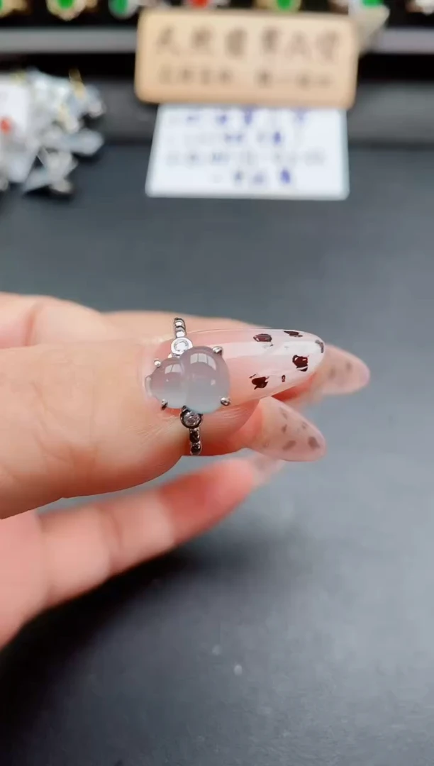 银S925镶嵌戒指翡翠1
