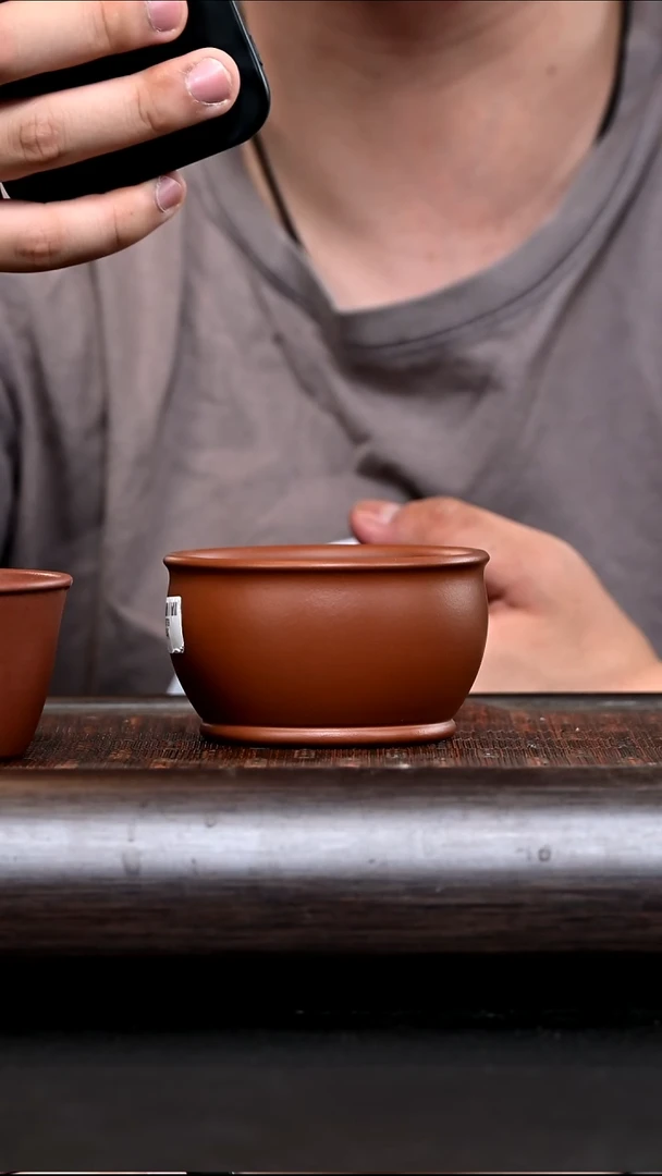 茶杯紫砂FDB-16709 压手杯150cc朱泥