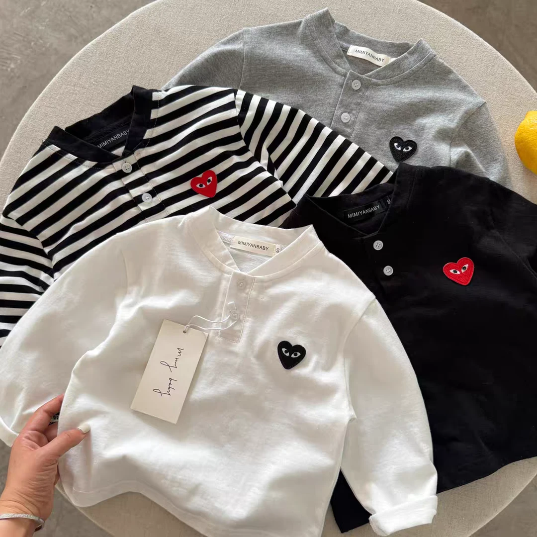 100%纯棉男童POLO衫2025春秋季小孩儿童宝宝长袖T恤洋气打底上衣