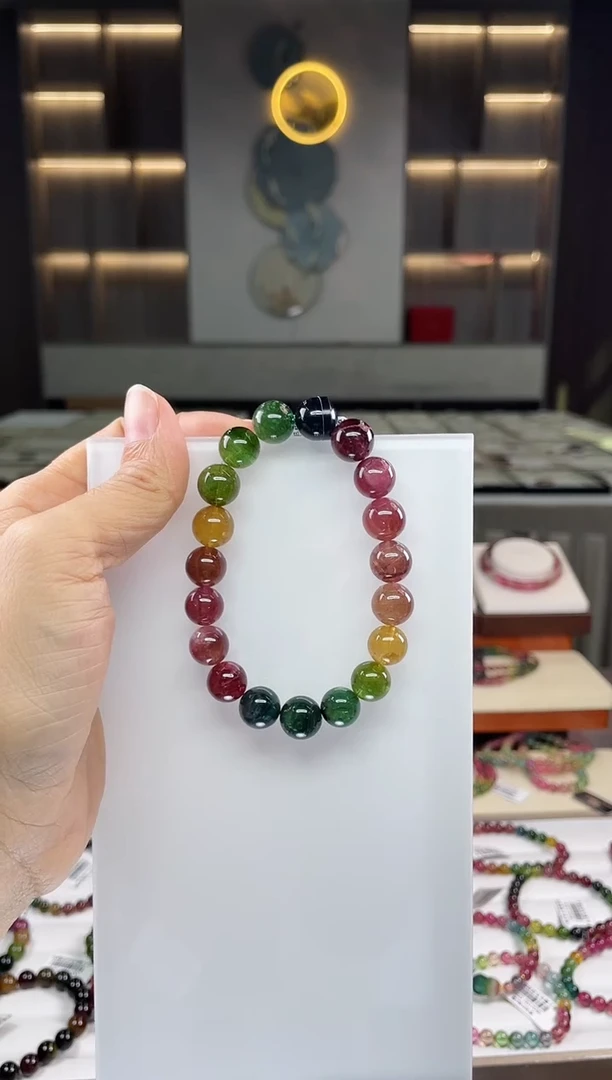 未镶嵌单圈手串碧玺（多样性发一条）Q