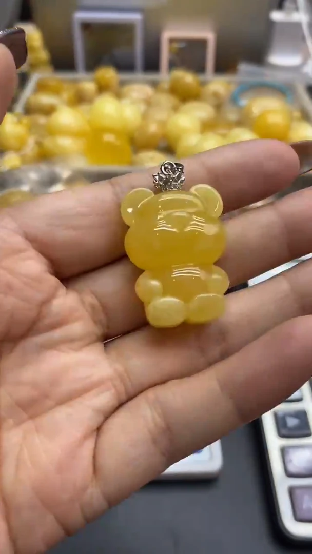 琥珀银S925镶嵌珠宝奇石2908