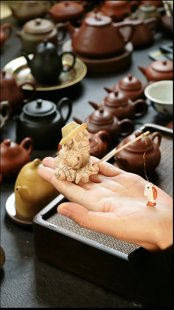 茶壶紫砂茶宠香插摆件