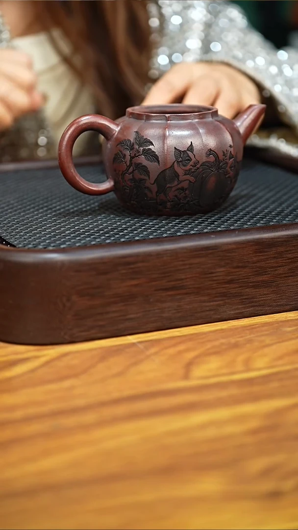 茶杯紫砂宜兴本地原矿紫砂壶200cc