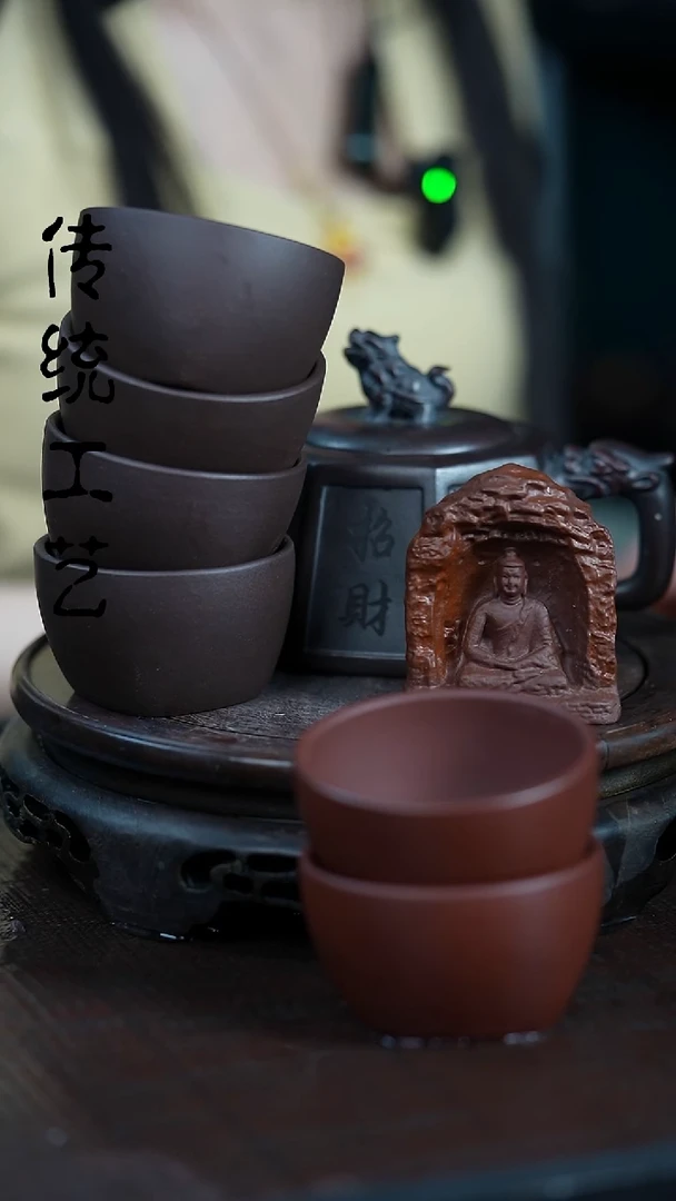 【闪购商品】紫砂茶壶原矿全手15+6杯子+茶宠