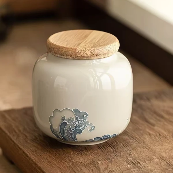 新中式家用陶瓷密封茶叶罐通用多样性发货以直播间为主