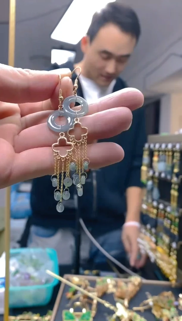 【闪购商品】翡翠耳饰合金306翡翠耳钩