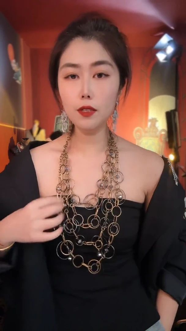 合金无合金无孤品不折腾系列素金做旧款多层项链不退