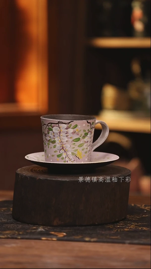 陶瓷景德镇高温釉下手绘陶瓷@L422@