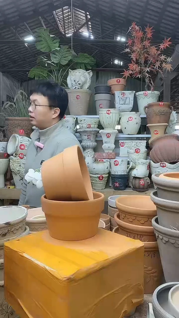 【闪购商品】缸2个15*9红陶圆口矮盆无托无托