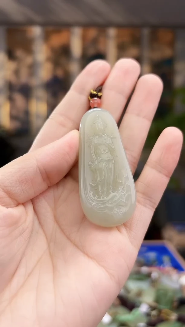 和田玉未镶嵌挂件拍一发一