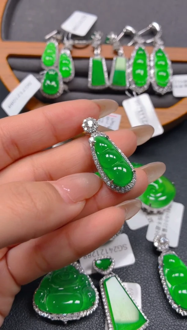 吊坠(不含链)银S925镶嵌翡翠1