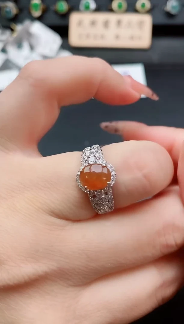 银S925镶嵌戒指翡翠1