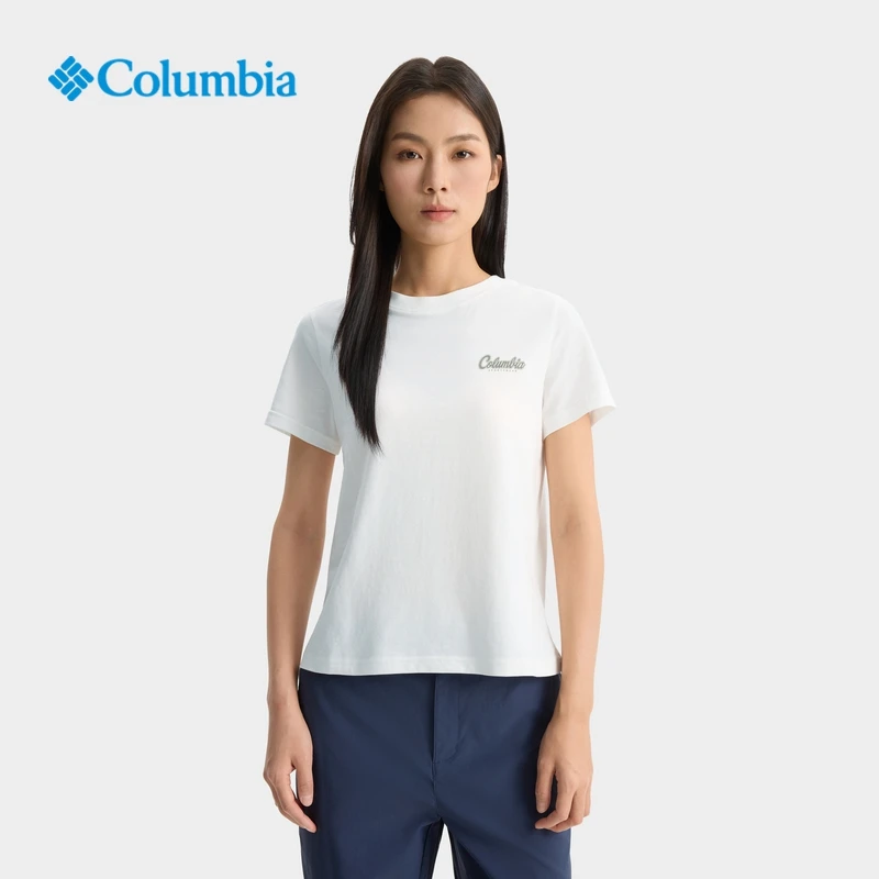 Columbia哥伦比亚户外25春夏新品女子旅行野营运动短袖T恤AR9409