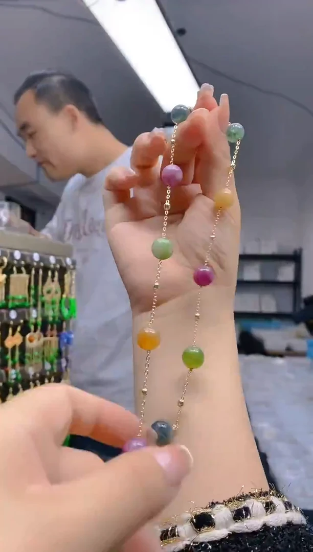 【闪购商品】碧玺耳饰合金21碧玺锁骨链