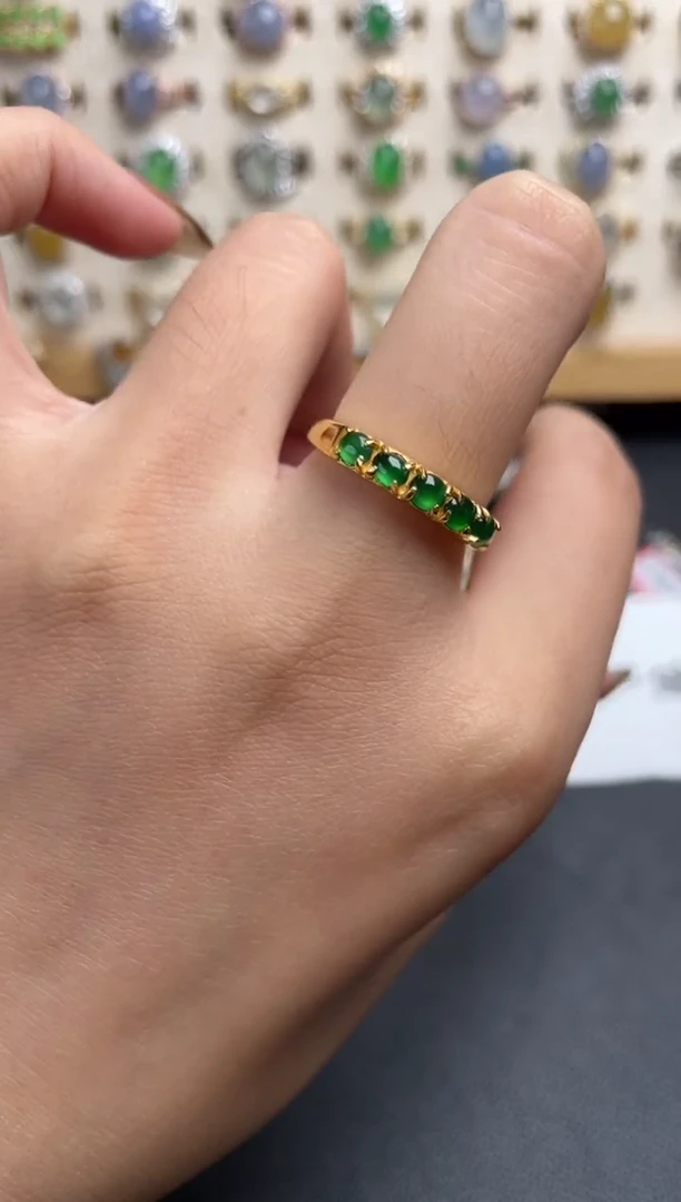 翡翠戒指银S925镶嵌一物一证一礼盒