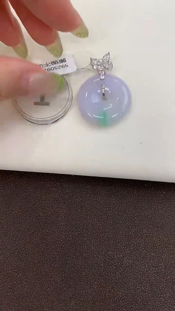颈饰银S925镶嵌翡翠天然缅甸a货翡翠