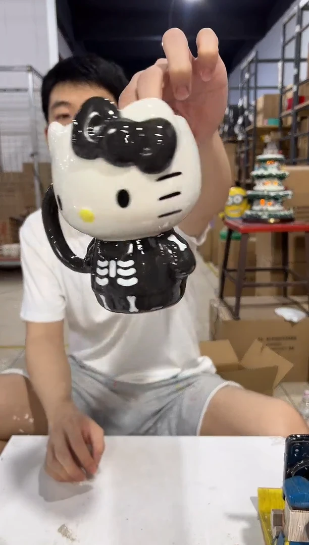 瓷片陶瓷灰色kt全身杯