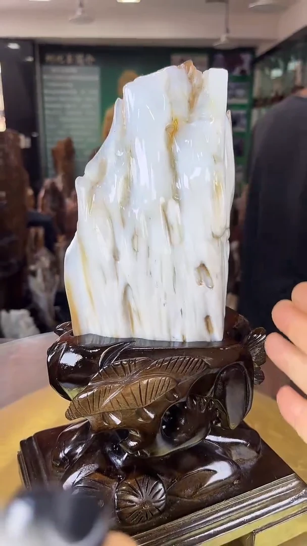 未镶嵌珠宝奇石硅化玉缅甸天然树化玉摆件