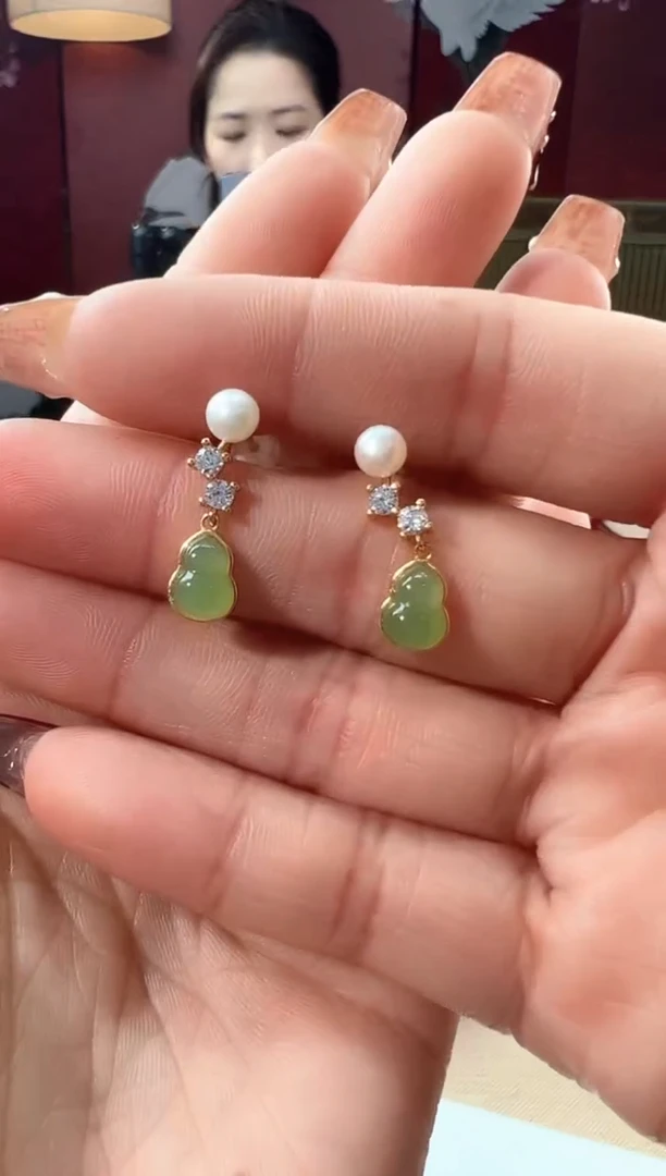 【闪购商品】和田玉耳饰银S925镶嵌KT24031515