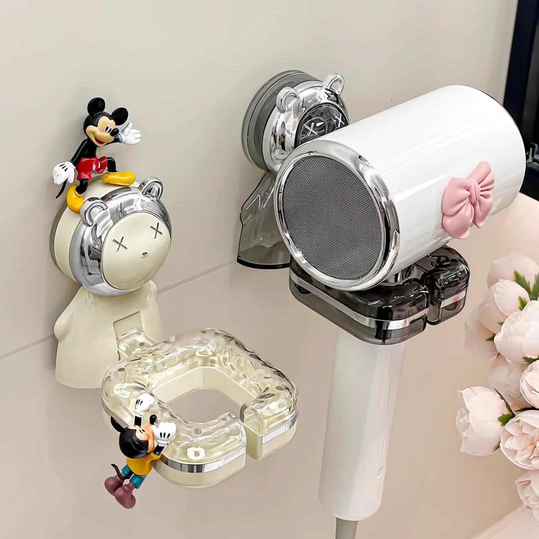 吹风机收纳置物架免打孔吹风机挂架浴室壁挂式支架（颜色随机）